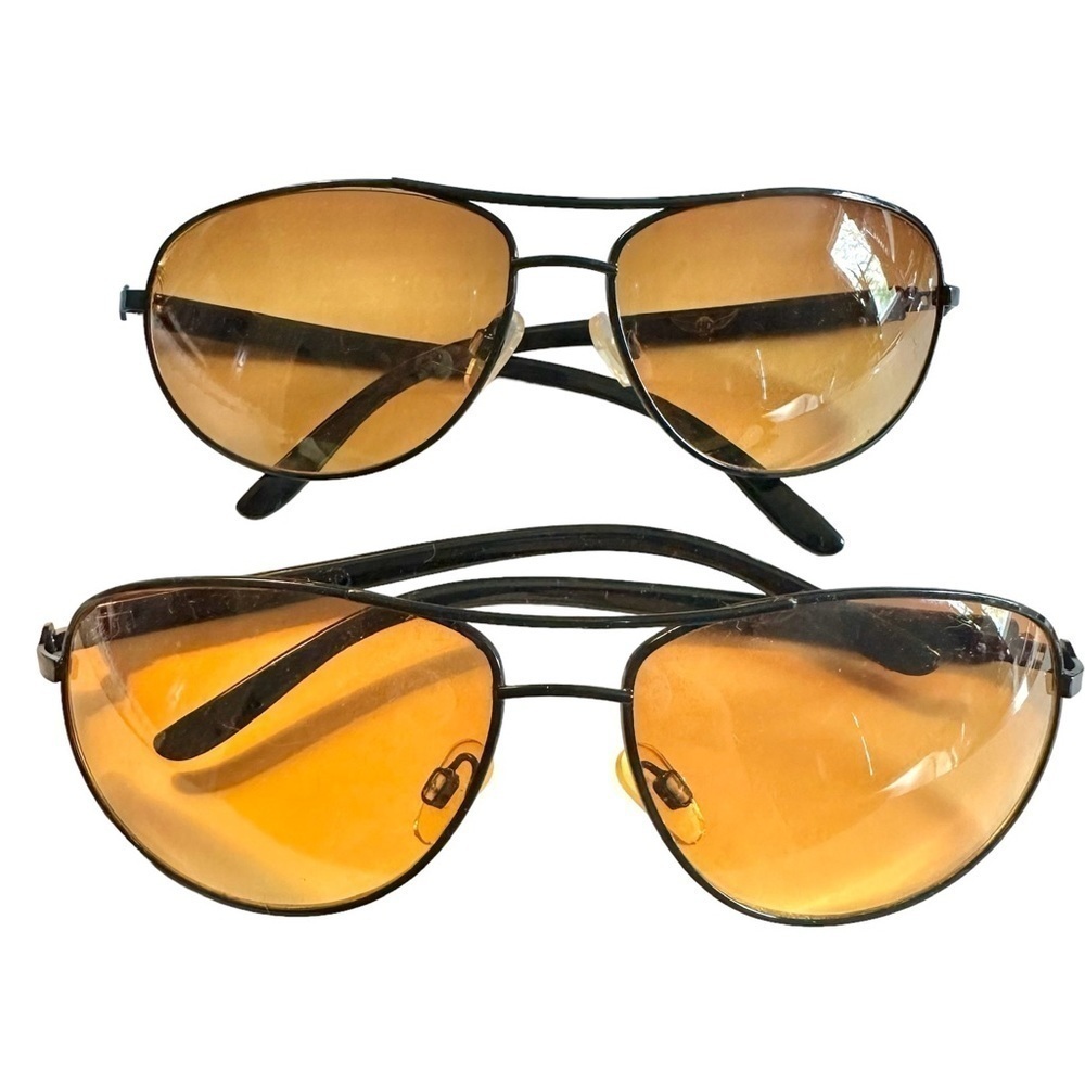 Harley Davidson Sunglasses Biker Riding Yellow Brown Lenses Unisex Aviator FLAWS